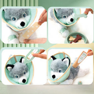 Ensemble de jeu vétérinaire en bois pour animaux de compagnie, <span class=keywords><strong>kit</strong></span> de jeu d'imitation vétérinaire avec chien en peluche et accessoires médicaux, <span class=keywords><strong>jouet</strong></span> éducatif pour tout-petits - Product Image 4