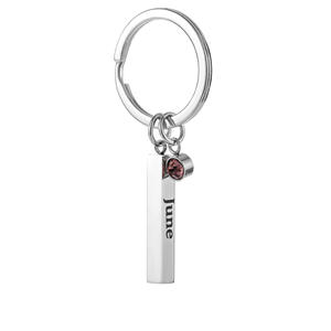 Pierre de naissance en métal porte-clés mois de naissance porte-clés en acier inoxydable chance pierre pendentif anniversaire cadeau sac porte-clés - Product Image 5