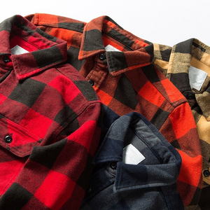 Áo sơ mi nam 100% cotton dày dặn mùa thu đông, kiểu dáng cổ điển, kẻ ca rô, tay dài, cài nút - Product Image 5