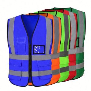 เสื้อกั๊กสะท้อนแสงเสื้อกั๊กนิรภัยสำหรับงานก่อสร้างเสื้อกั๊กสะท้อนแสงโลโก้ตามสั่ง - Product Image 5