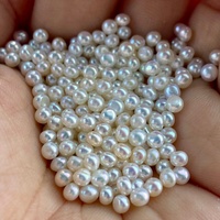 Perles d'eau douce naturelles Aurora de Zhejiang Zhuji, 3,5-4 mm, perles rondes, presque parfaites, avec trous, mini perles