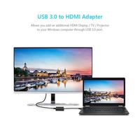 Adaptateur USB 3.0 vers double HDTV 1080P HD haute vitesse, plaqué or, gaine en PVC, convertisseur 2 ports pour ordinateur portable/de bureau