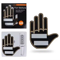 Accessoire de décoration lumineuse pour voiture : Affichage LED de la vitre arrière avec télécommande, signalisation gestuelle et lumineuse à doigts