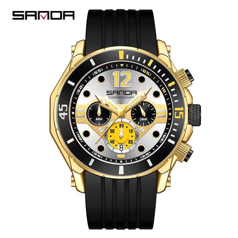 SANDA 5310 Drop Shipping personal isierte Mann Quarzuhr kreative Silikon band 24 Stunden wasserdicht vereist Casual Relogio Uhr