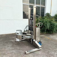 Chariot élévateur électrique à pince Huize en acier inoxydable, capacité 500 kg, levée 3 m, pour rouleaux de papier, avec pneus non-marquants et poste de commande debout