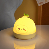 Peervormig nachtlampje Leuke cartoon-sconce USB oplaadbare sfeerlamp Draadloos draagbaar ornament Nachtkastje Slaaplampje