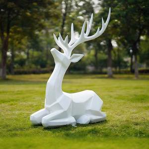Scultura Moderna Artistica Geometrica a Forma di Cervo per <span class=keywords><strong>Giardino</strong></span> Esterno, Prato Urbano, <span class=keywords><strong>Arredo</strong></span> Decorativo per Giardini Comunitari - Product Image 1