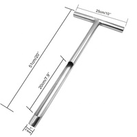 Sonda de Muestreo de Suelo de Acero Inoxidable de Alta Calidad y Duradera, Mango en Forma de T de 20 Pulgadas para el Cuidado de Plantas, Jardines, Céspedes, Granjas y Campos de Golf