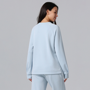 Da Jogging per il tempo libero personalizzato da donna a vita alta tuta da ginnastica a manica lunga pantaloni sportivi che corrono set di abbigliamento sportivo per il Fitness da donna - Product Image 4