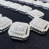 Bijoux Hip-hop tendance, chaîne en moissanite ronde VVS sur mesure, bracelet en argent 925, collier avec diamants