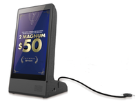FYD-898 Écran publicitaire tactile numérique en forme de L pour menu de table, 23200mAh, pour restaurant, café, hôtel, bar
