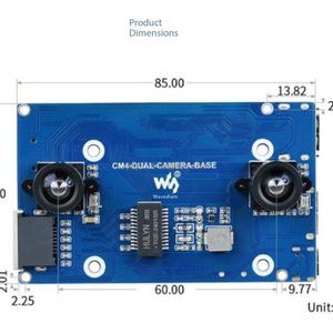 กล้องมองภาพสองตา CM4 บอร์ดขยายโมดูลคอมพิวเตอร์ราสเบอร์รี่พายพร้อมพอร์ตอีเธอร์เน็ตกิกะบิต 4K ความละเอียด 8 ล้านพิกเซลคู่ - Product Image 6