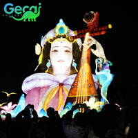 GECAI Chinese Festival traditionelle dekorative wasserdichte Seiden laterne im Freien