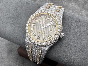 定制超品质爱彼钻石腕表罗马系列 41 毫米 3120 机芯双色金 VVS 全钻冰晶莫桑石腕表 - Product Image 2