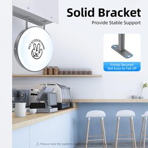 Round Double-Sided LED Advertising <b>Light</b> Box <b>Sign</b> With Aluminum Frame For Cafes Bars Restaurants Outdoor Waterproof Display - Product Image 3