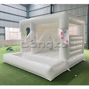 Jeux de fête pour enfants populaires <span class=keywords><strong>Ballon</strong></span> blanc Combo Bounce House Château de saut moderne Combo Slide <span class=keywords><strong>avec</strong></span> fosse à balles - Product Image 1