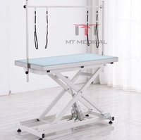Table de toilettage électrique pour animaux de compagnie MT Medical, adaptée aux chiens et aux chats, avec un plateau en verre trempé givré, idéale pour les cliniques vétérinaires.
