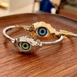 Pulseras de brazalete de aleación de zinc chapadas en oro con diseño de ojo, joyería de moda para fiesta para mujer - Product Image 1