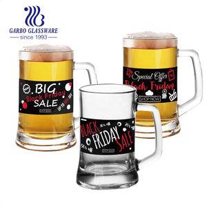 Vaso de cerveza de 400ml con diseño personalizado, vaso de cerveza de cristal grande, venta al por mayor, barato - Product Image 6
