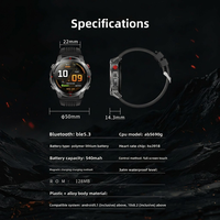Smartwatch VVS GPS homme sport, fitness, boussole, lampe, 3ATM étanche, cardio, BT appel, OEM sur demande