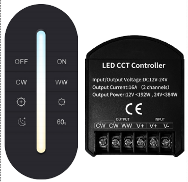 FEICAN 12V 24V RGB Single Color LED Dimmer Strip Controller 8A Lighting Control ROHS Certified with Touch Remote