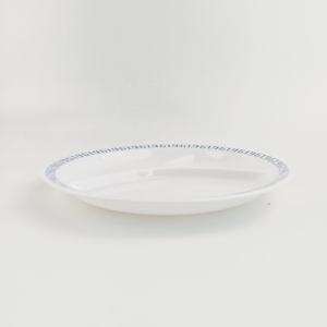 Assiettes <span class=keywords><strong>à</strong></span> dîner en mélamine <span class=keywords><strong>pour</strong></span> <span class=keywords><strong>régime</strong></span> alimentaire, assiettes blanches divisées, assiettes en plastique de mélamine incassable avec trois compartiments - Product Image 4