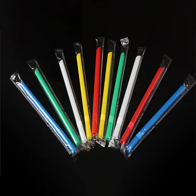 FH Food Grade Curved Plastic Drinking Straw Cocktail Lounge Wedding Birthday Party Special Summer Drinking Straws