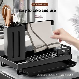 Étagère de rangement suspendue pour linge de vaisselle avec brosse éponge et égouttoir à serviettes pour <span class=keywords><strong>Amazon</strong></span> - Product Image 3