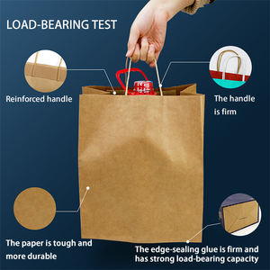 Bolsa de Papel Flexográfica Personalizada de Fábrica con Logotipo, Bolso de Mano para Compras - Product Image 5