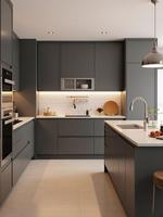Armoires sur mesure en contreplaqué haut de gamme : bois mélaminé, bois, design moderne de cuisine de villa
