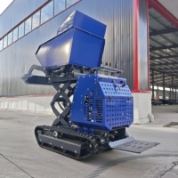 Mini-dumper sur chenilles robuste de 1000 kg, diesel, avec benne hydraulique inclinable, pour travaux de terrassement