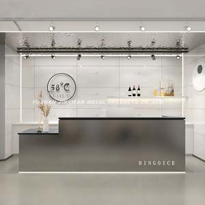 Mesa Redonda de Acero Inoxidable de Lujo Moderno EX282, Barra de Bar para Alquiler en Bodas y Eventos - Product Image 2