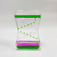 Sablier créatif bicolore à mouvement liquide et bulles, fait main, pour jouets sensoriels anti-stress, ornement de bureau et artisanat