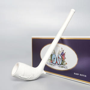 All'ingrosso arpa Royce argilla inglese <span class=keywords><strong>pipe</strong></span> per fumare dritto bianco arpa reale-tradizione secolare intagliato a mano - Product Image 4