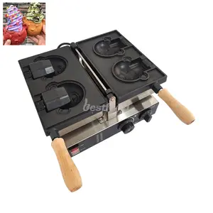 Industrial 2pcs electric bear shape waffle maker bear shaped waffle cone maker