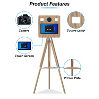 Boîtier de photomaton en bois vintage pour iPad, style rétro, pour mariage, vente en gros
