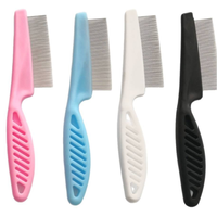 Peigne anti-puces pour animaux de compagnie en acier inoxydable, écologique, motif dessin animé, élimine puces, tiques, pellicules, nœuds, brosse de toilettage dense pour le nettoyage du poil