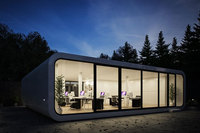 Maison capsule en acier mobile, bureau préfabriqué moderne de luxe modulaire pour l'extérieur