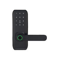 Serrure de porte intelligente Toya étanche empreinte digitale avec clés mécaniques pour serrure intelligente de carte IC d'appartement