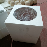 Table basse ronde en marbre de luxe pour salon, table basse en marbre Rosa Levanto, table d'appoint