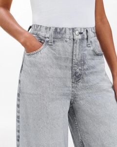 <span class=keywords><strong>Jeans</strong></span> da Donna Stile Boyfriend, Traspiranti, Lavabili, a Vita Alta, Vestibilità Ampia, Casual, in Denim <span class=keywords><strong>Grigio</strong></span> <span class=keywords><strong>Chiaro</strong></span>, Gamba Larga - Product Image 5