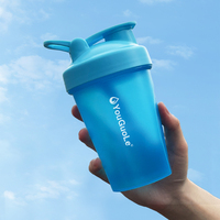 Bouteille shaker en plastique PP de 400 ml avec boule mélangeuse sans BPA pour entraînement sportif – Vente en gros