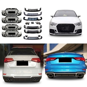 Vente Flash : Kit Carrosserie Complet Style <span class=keywords><strong>RS3</strong></span> pour <span class=keywords><strong>Audi</strong></span> A3 S3 8V.5 2017-2020, comprenant Pare-chocs Avant, Calandre Nid d'Abeille et Diffuseur - Product Image 2