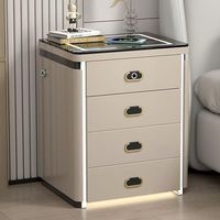 Armoire de chevet intelligente transfrontalière avec coffre-fort intégré, recharge sans fil, haut-parleur multifonction, sécurité par empreinte digitale, design minimaliste