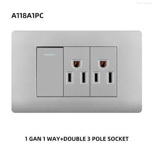 Interrupteur et prise murale ultra-minces, norme américaine, panneau PC ignifuge, avec interrupteur USB/Type-C et prise de courant - Product Image 2