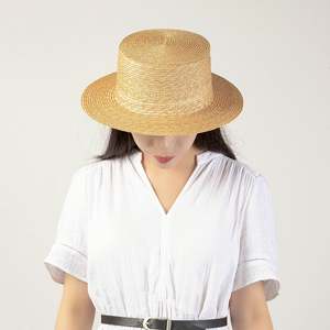 หมวกทรงบอเตอร์ทำจากฟางข้าวสาลีคุณภาพดี สำหรับผู้หญิงและผู้ชาย หรูหรา คุณภาพพรีเมียม เหมาะสำหรับฤดูใบไม้ผลิ ฤดูร้อน สไตล์ลำลองกลางแจ้ง ป้องกันแสงแดด - Product Image 3