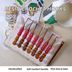 เข็มโครเชต์เรซิ่นทำมือ พร้อมด้ามจับนุ่มสบายตามหลักสรีรศาสตร์ รูปทรงนางฟ้า ปรับแต่งขนาดและสีได้ เหมาะสำหรับงานถักไหมพรม งานฝีมือ งานทอผ้า สำหรับเทศกาลคริสต์มาส - Product Image 2