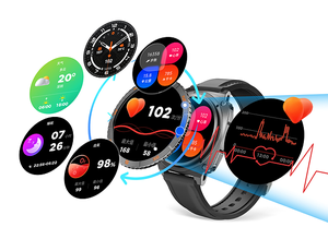 Relógio inteligente masculino AI para monitoramento de saúde e alívio do estresse com mostrador metálico - Product Image 3