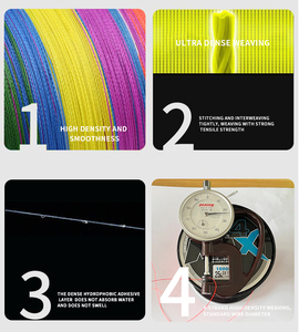 YGR MAX 1000M PE intrecciato a 4 fili linea da pesca Multifilamento materiale in polietilene per la pesca del lago marino uso fluviale - Product Image 4