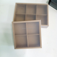 Plateau en papier kraft personnalisé en gros, 4 compartiments, 6 pochettes transparentes en PVC OEM, boîte à bonbons de mariage, emballage pour biscuits, snacks, artisanat, aliments